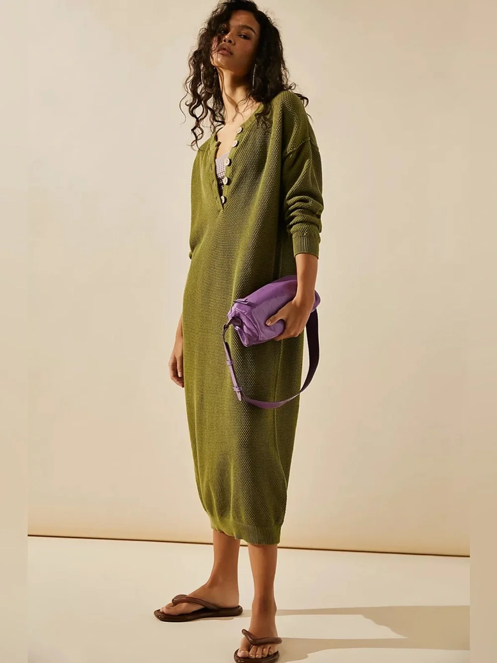 free people hailee sweater midi dress Hailee Sweater Midi Dress by free-est at Free People in Purple, Size: S